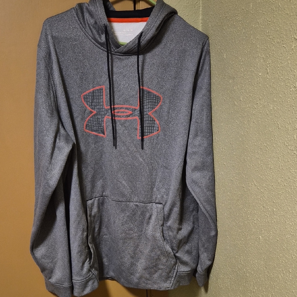 Under Armour Gray Crewneck Pullover with Coral Logo Accent